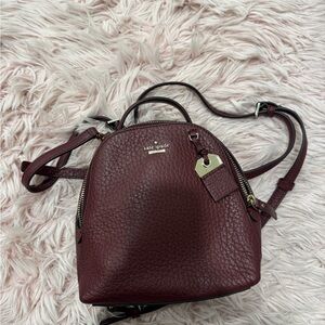 Kate Spade Deep Red Textured Backpack